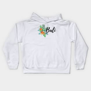 Floral Bali Black Kids Hoodie